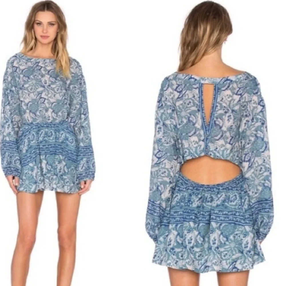 Free People Silver Sun Mini Dress Boho Festival Beach Party - Picture 3 of 15